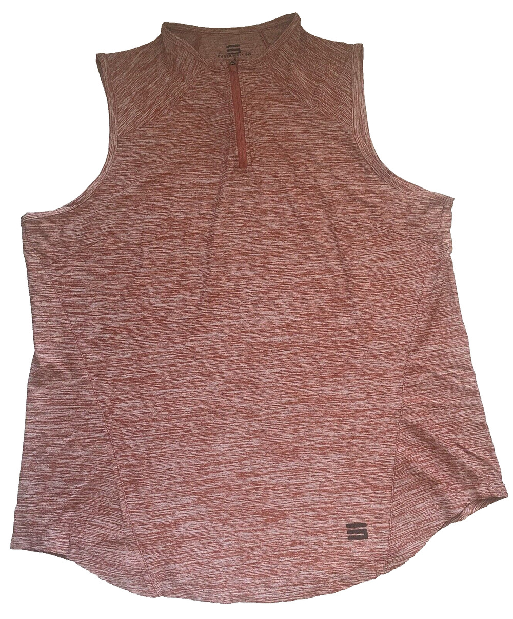 Women’s Polo Three Sixty Six Mock Neck Sleeveless Golf Shirt Texas Orange Large